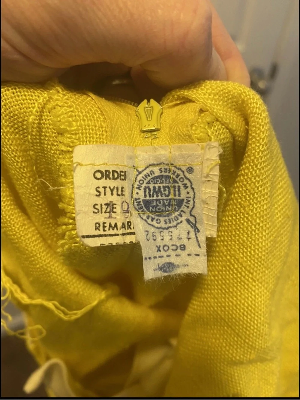 VINTAGE YELLOW LINEN MAXI DRESS Garment Workers Union Made 6 8 - Picture 5 of 5